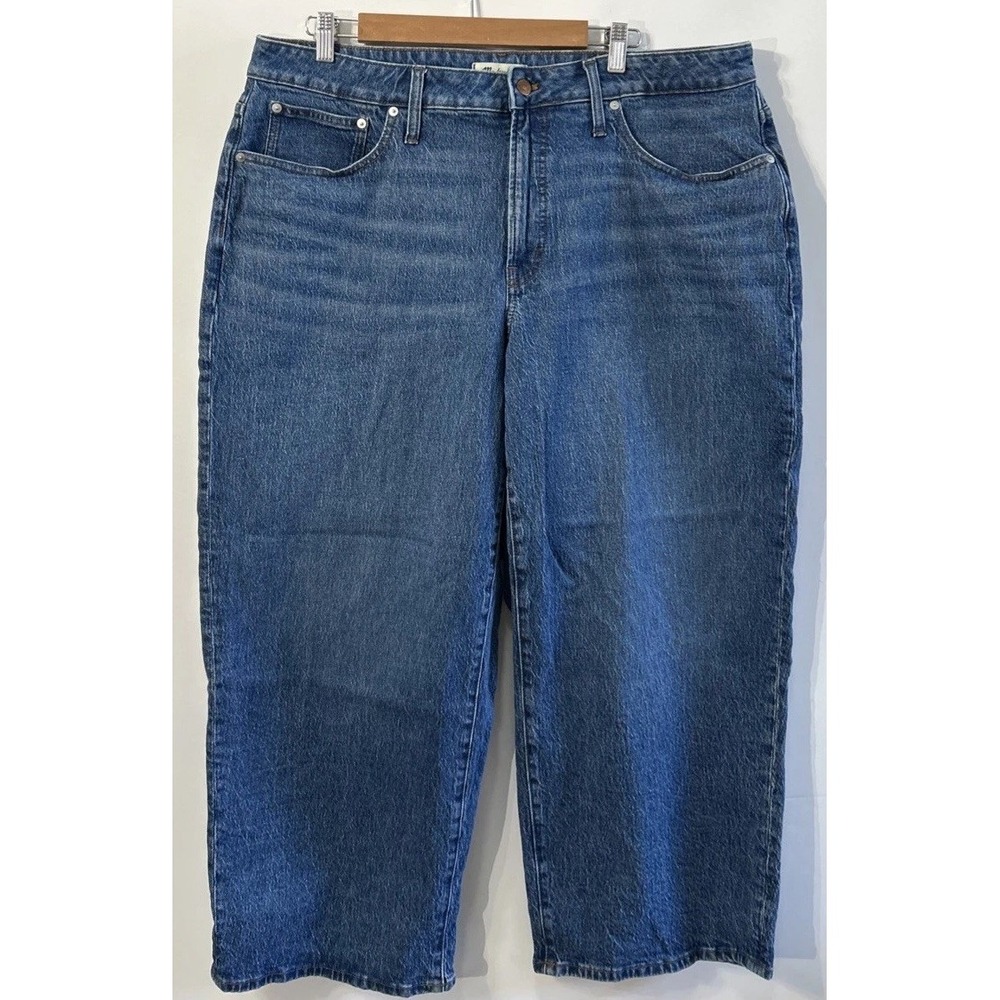 Madewell The CURVY Perfect Vintage WIDE Leg Crop Jeans Plus Sz 18 NO Pilling